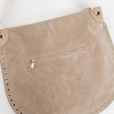 Rivet Vegan Suede Hobo Bag in Chocolate