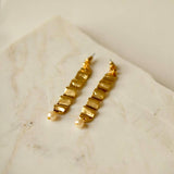 24K Gold Plated Wave & Pearl Earrings