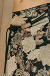 Floral Print Mesh Fitted Maxi Skirt