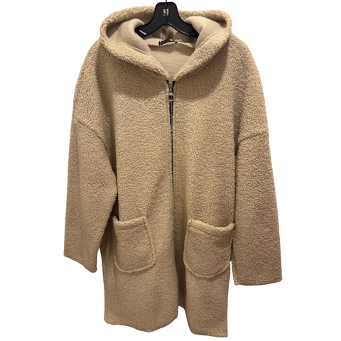 Plush Teddy Coat in Beige