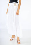 100% Linen Skirt in White