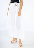 100% Linen Skirt in White