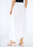 100% Linen Skirt in White