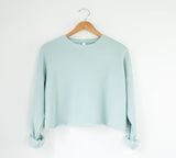 Cropped Hoodie Sweatshirt in Peach