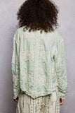 Embroidered Long Sleeve Blouse in Mint