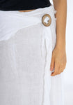 100% Linen Skirt in White