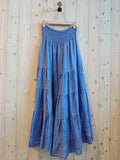 100% Linen Tiered Maxi Skirt in Beige