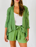 100% Linen Cardigan in Black