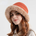 Furry Bucket Hat in Brick