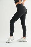 High-Waisted Leggings with Tapered Band in Black