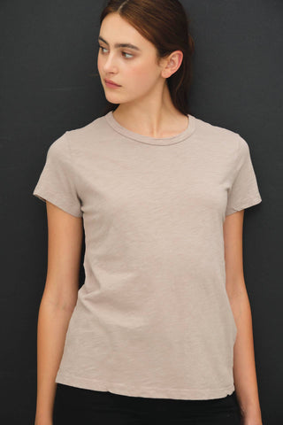 Garment Dyed Slub Tee in Greige