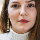 24K Gold Plated Wave & Pearl Earrings