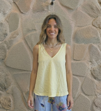 100% Linen Tank Top in Beige