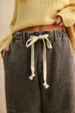100% Cotton Washed Effect Corduroy Pants in Brown