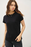 Garment Dyed Slub Tee in Black