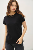 Garment Dyed Slub Tee in Black