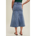 Flare Denim Midi Skirt