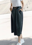 Corduroy Skirt with Belt in Brown