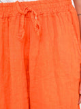 100% Linen Wide Leg Palazzo Pants in White