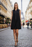 Zip Up Dress with Adjustable Bottom in Black
