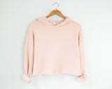 Cropped Hoodie Sweatshirt in Peach