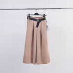 Corduroy Skirt with Belt in Brown