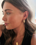 18K Gold Plated Crystal Hoop Earrings