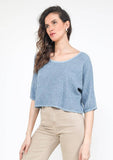 Linen Cotton Blend Top in Mustard