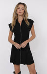 Zip Front Dress in Black