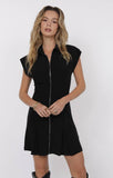 Zip Front Dress in Black
