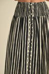 S4018   SMOCKING WAIST WITH FAKE BUTTON FRONT PRINT SKIRT: LEMON GRASS / S