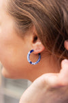 Cam Mini Hoop Earrings in Ocean Wave Blue