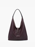 Slouchy Hobo Bag with Studded Tassels in Brown