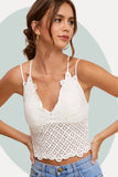 Crochet Lace Bralette Top in White