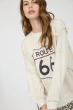 Route 66 Long Sleeve Knit Top in Light Khaki