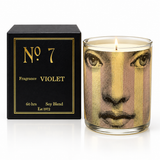 No 7 Violet Wood Wrapped Candle