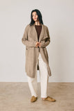 Soft Knit Drape Collar Cardigan in Mocha Brown