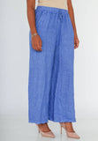 100% Linen Wide Leg Palazzo Pants in White