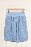 100% Linen Shorts in Navy