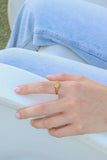 18K Gold Plated Heart Signet Ring
