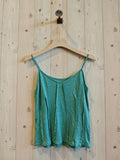 100% Linen Spaghetti Strap Tank Top in Turquoise