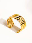 18K Gold Plated Non-Tarnish Wavy Bold Bangle