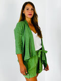 100% Linen Cardigan in Black