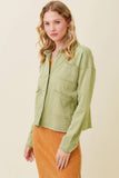 Washed French Terry Jacket in Green Tea