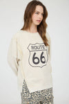 Route 66 Long Sleeve Knit Top in Light Khaki