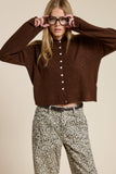 Button Down Cardigan in Black