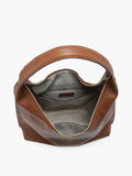 Slouchy Hobo Bag with Studded Tassels in Brown