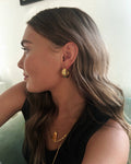 18K Gold Plated Crystal Hoop Earrings