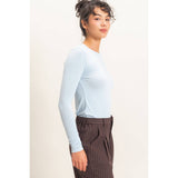 Crew Neck Long Sleeve Top in Black