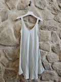 100% Linen Thin Strap Dress in Black